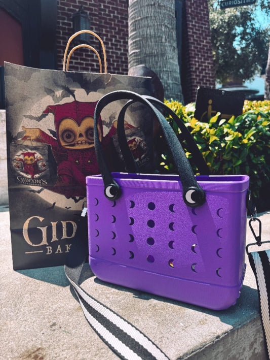 HALLOWEEN! Limited Edition NightSky + Moonphases Purple Hag Bag! Witchy + Magical!  Crossbody Strap!
