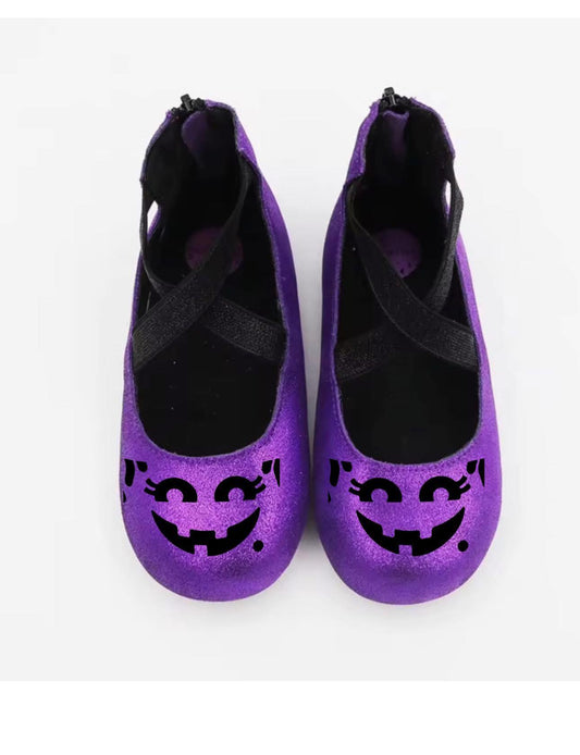 HALLOWEEN --The McWitch Purple Shimmer Boo Bucket Ballet Flats! 80s Kids! Halloween Nostalgia!