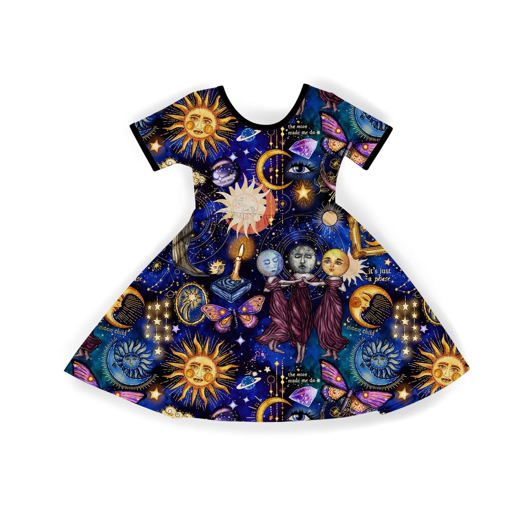 Ready to Ship! Kids  1990s Whimsigoth Cosmos BamBOO Celestial + Magical Cosmos Twirl