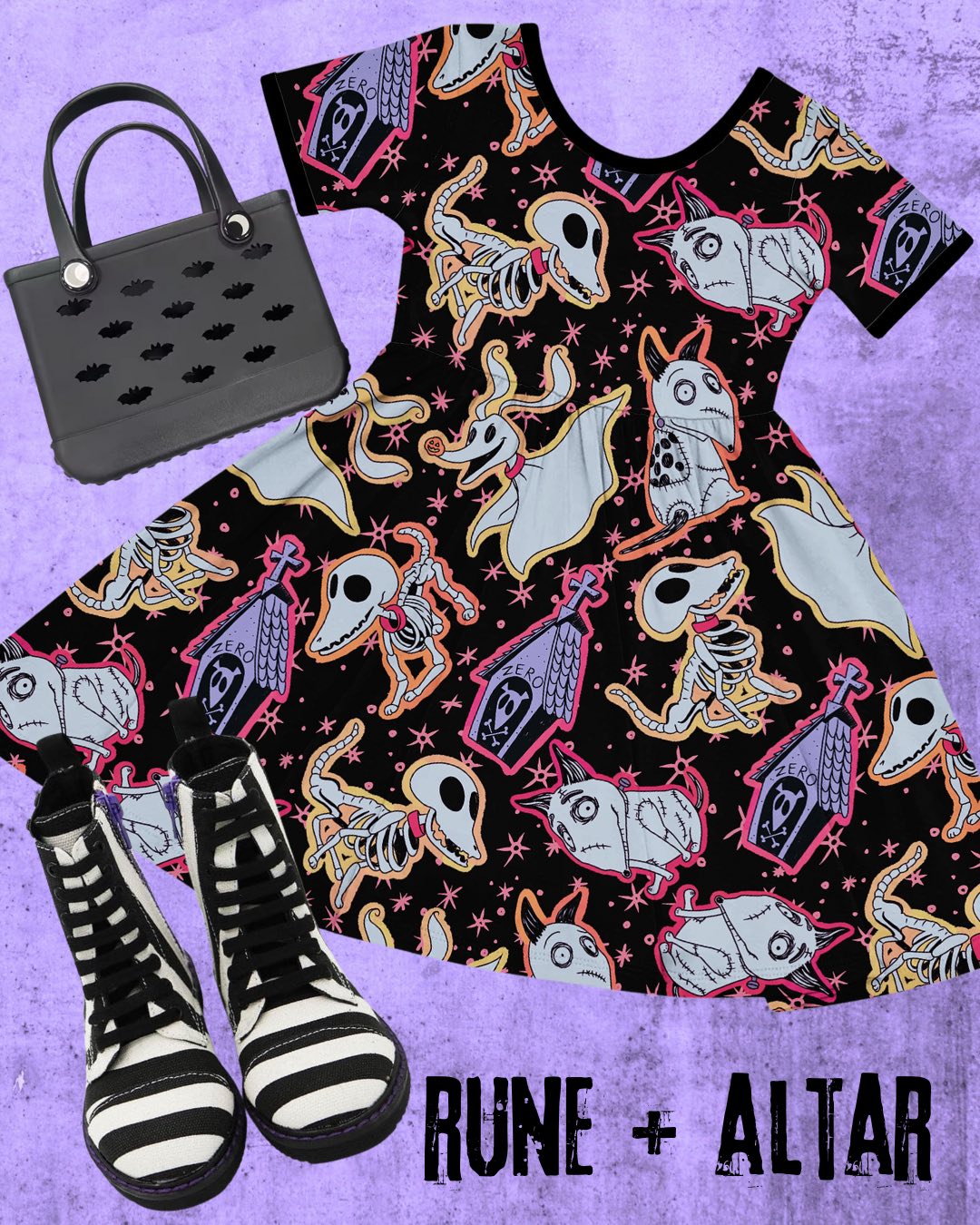 Ready to Ship! Kids The Burton Pups Spooky Cute Undead Sidekicks BamBOO Twirls! Not So Scary!