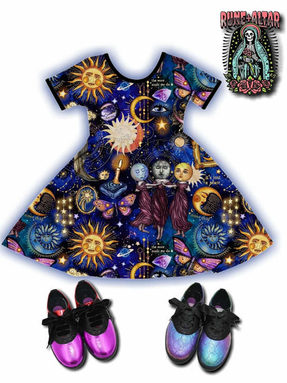 Ready to Ship! Kids  1990s Whimsigoth Cosmos BamBOO Celestial + Magical Cosmos Twirl