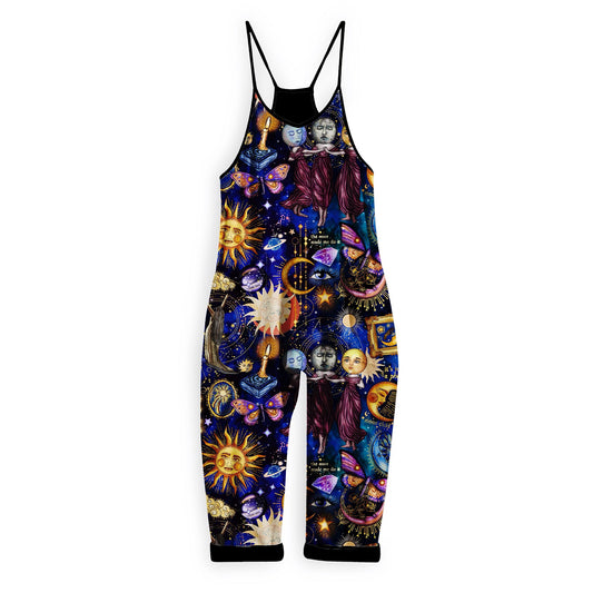 Kids +Adult Vintage 1990s Blue Whimsigoth Celestial + Magical Cosmic Overalls