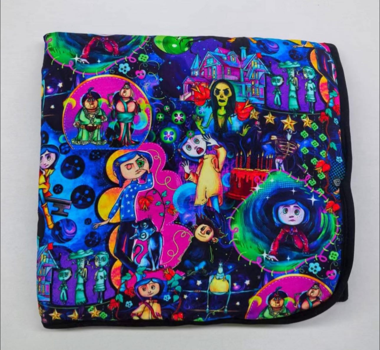 Ready to Ship-- 1990s Kids Other Mother Button eye girl + friends BamBOO overalls! Spooky!