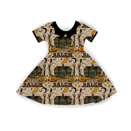 Kids + Adult The Take me to Salem Witch BamBOO Twirl! Bat Collar. Witch House + Pumpkins