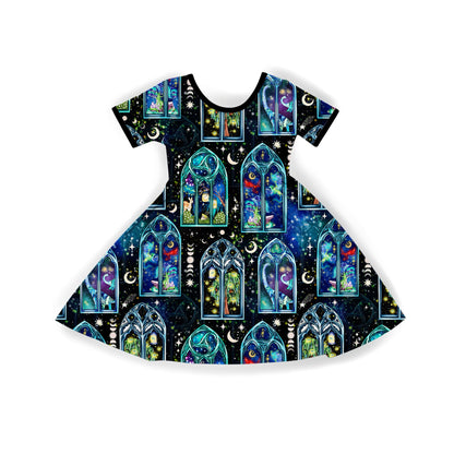 Kids + Adult The Dreamscape Imagination Portal Whimsical BamBOO Twirl Dress! Dragons + Magical + Bookish!