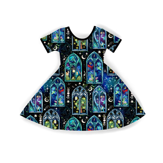 Kids + Adult The Dreamscape Imagination Portal Whimsical BamBOO Twirl Dress! Dragons + Magical + Bookish!