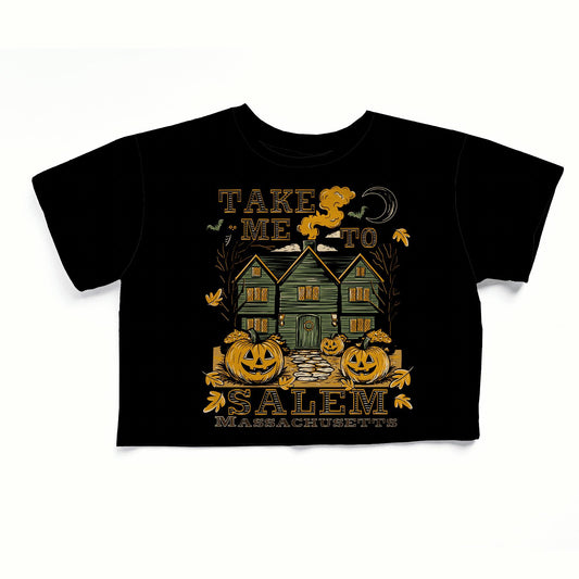 Kids + Adult-- Take me to Salem Black Bamboo Boxy Shirt! Oversized + Comfy! Not Copped