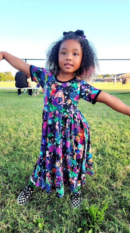 Kids + Adult- DERPY the Cat Demon Hunters Babydoll Bamboo Twirl Dress! DERP TIGER!