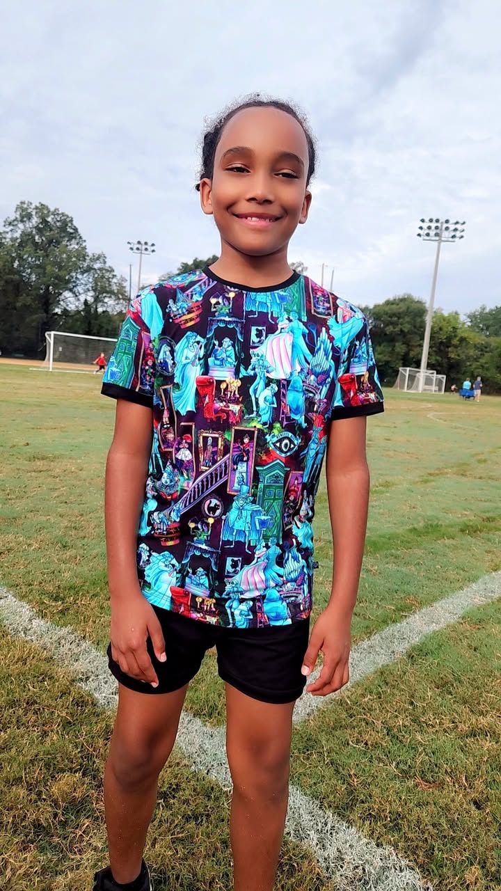 Ready to ship - All the Magical Ghosts of the Mansion Bamboo Tshirt and Shorts Set! Halloween! Spooky!