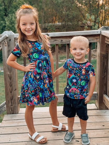 Ready to Ship -Kids -Up Purple Love + Adventure Story Bamboo Twirl Dress! ! Happiest place on earth! Up Twirl! Not So SCARY!