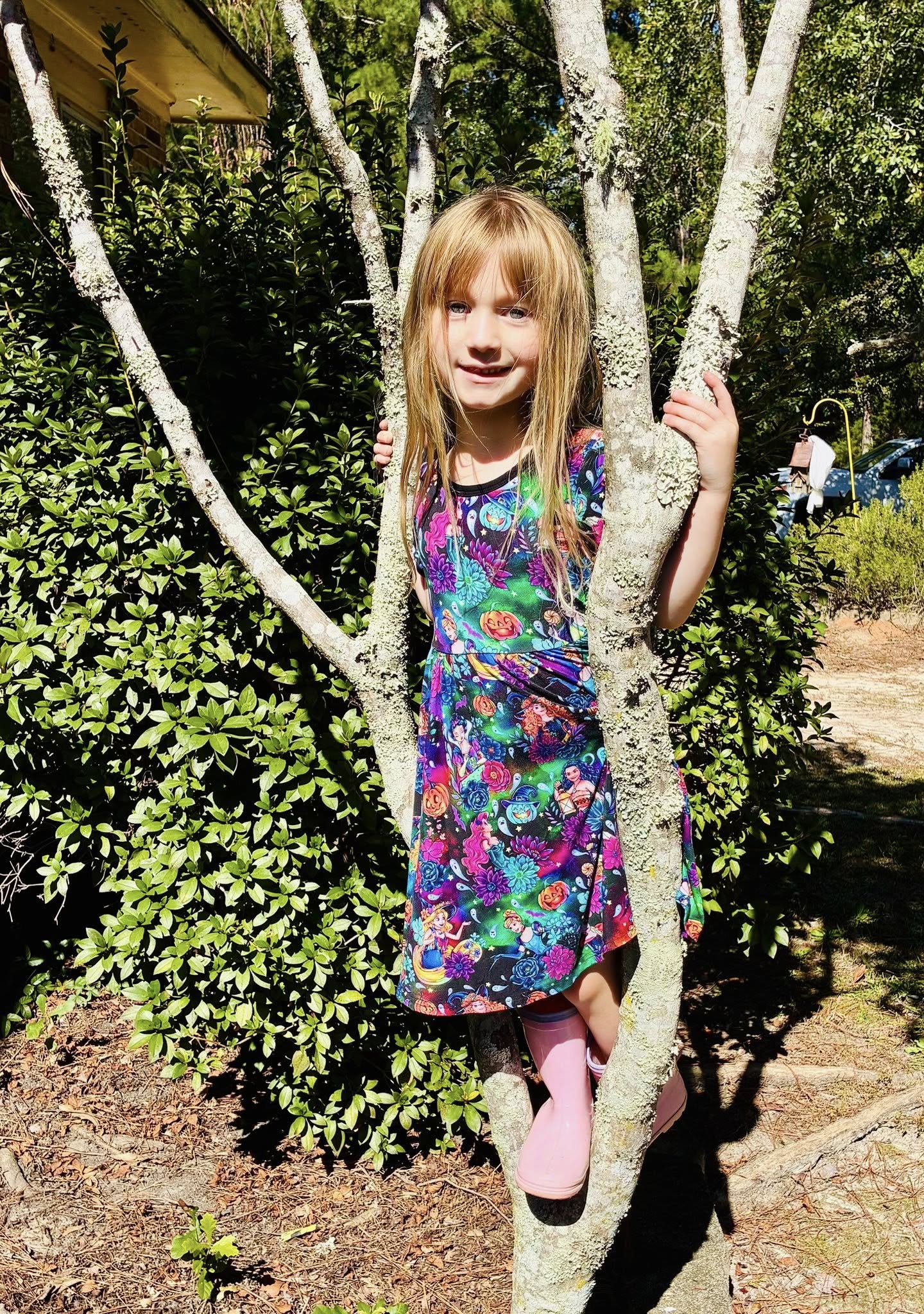 Ready to ship - The Most Magical of Princesses Spooky Floral Twirl Dress! Mouse Favs