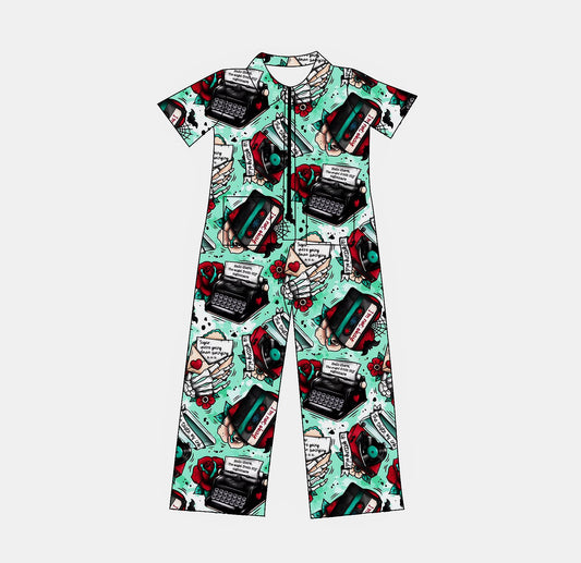 Kids:  NEW EMOTINES Trad Tattoo Check 1960s Mechanic Zip up Vintage Suits! Zip up! Oversized Pockets! MYSPACE