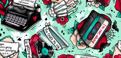 Adult-  Emotines MySpace or Yours traditional tattoo bamboo joggers! Yoga waist band, no slip! Comfy modern! Song lyrics+ elder millennial🖤