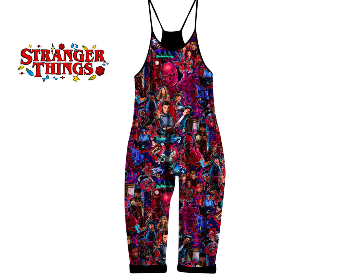 Ready to Ship! Kids + Adult:  Stranger Things New Season MAXIMALIST Bamboo Overalls! Characters, Horror Nights!