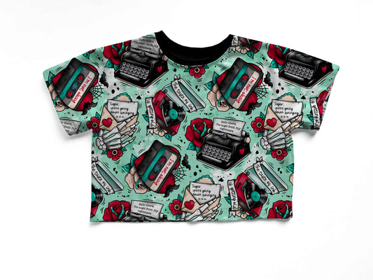 Adult Bamboo BOXY EMOTINES Traditional Tattoo Myspace or Yours Boxy Tshirt! EMOTINES!