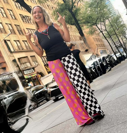 Adult: Goosybumps + Horrorland Spider Web Split Print Ghoulchella Pants! Wide Leg + 3 Inseams! Scary Stories!