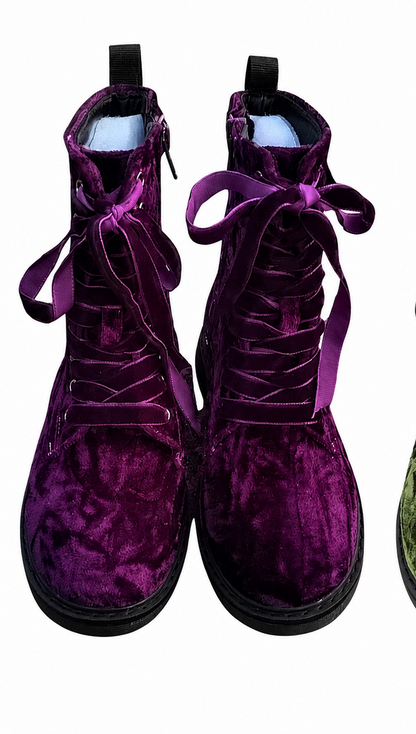 Kids + Adult 1990s Crushed Velvet Moody Purple Retro Combats!