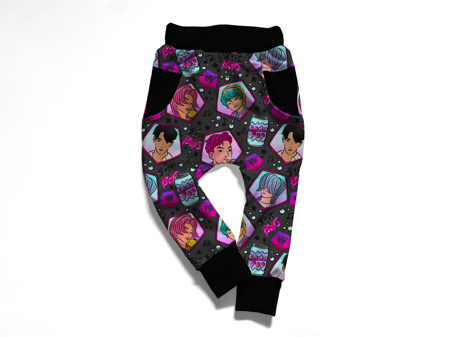 Ready to Ship -- Kids Soda Pop Demon Bamboo Daywear Joggers! Comfy + Modern Fit! Hipster DEMON JOGGERS