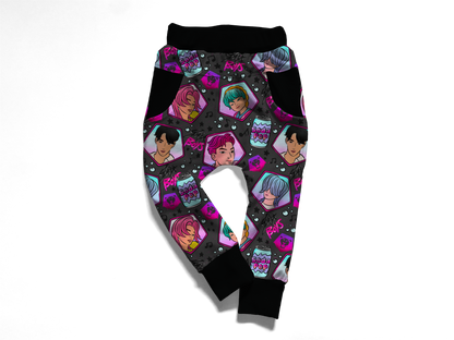 Ready to Ship -- Kids Soda Pop Demon Bamboo Daywear Joggers! Comfy + Modern Fit! Hipster DEMON JOGGERS