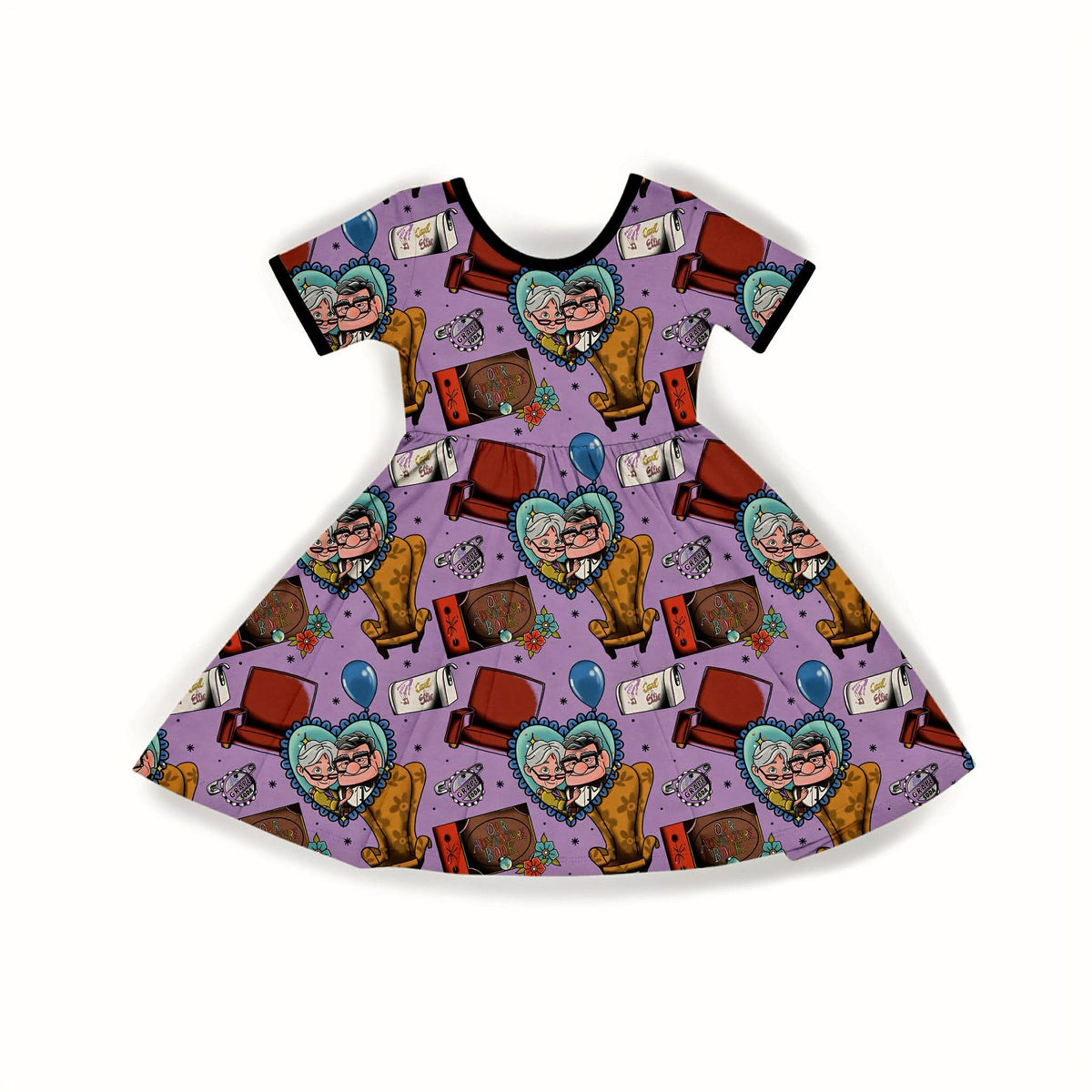 Ready to Ship -Kids -Up Purple Love + Adventure Story Bamboo Twirl Dress! ! Happiest place on earth! Up Twirl! Not So SCARY!