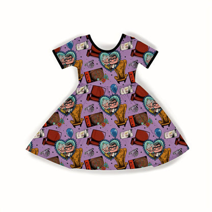 Ready to Ship -Kids -Up Purple Love + Adventure Story Bamboo Twirl Dress! ! Happiest place on earth! Up Twirl! Not So SCARY!