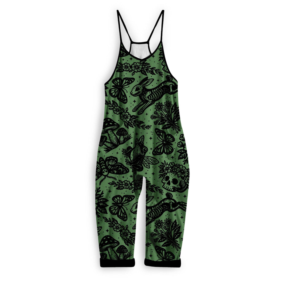 Ready to SHip! Kids + Adult: Forest Witchy Botanical Practically Magic Bamboo Cottagecore Overalls! Magical Frogs, Whimsica!