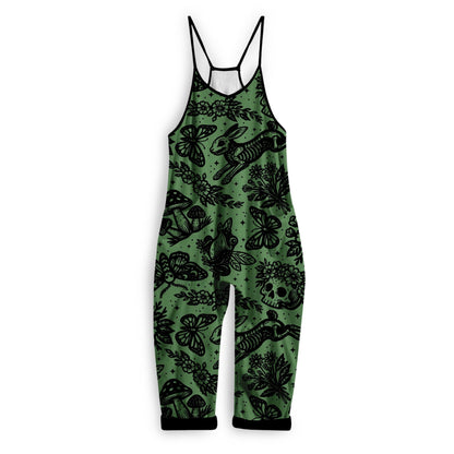 Ready to SHip! Kids + Adult: Forest Witchy Botanical Practically Magic Bamboo Cottagecore Overalls! Magical Frogs, Whimsica!