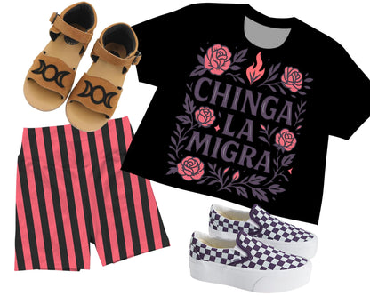 Ready to Ship Adult: The Pink + black Check Punk Pastel Biker Shorts! Yoga Waistband!