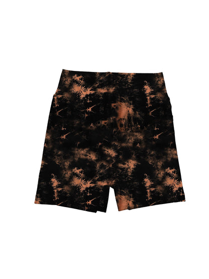 Ready to SHip! Kids + Adult: The Tie Dye Black Biker Bamboo Shorts! Midseam! Yoga waistband! Practically Magic!