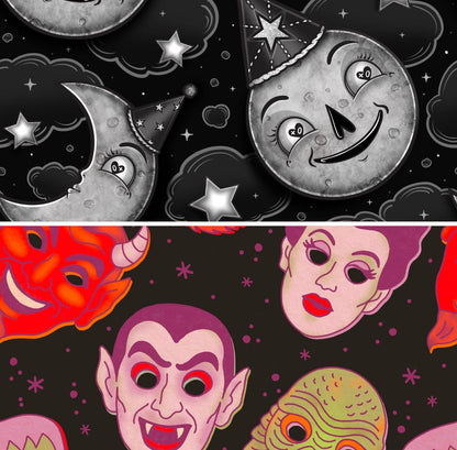 Ready to ship- Kids + Adult The 80s Masks Spooky Bamboo Overalls!  Bride of Frank! Vintage Spooky VIbes!