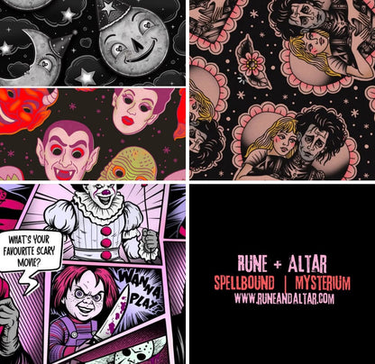 Ready to ship- 90s Horror Comic What's your Fav Scary Movie Character Joggers! Chucky SCREAMM!!