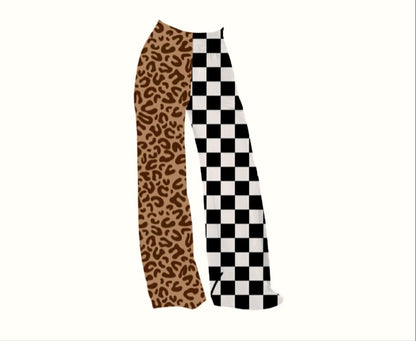 Adult: Y2k Animal Print + Check New Summercore basics Wide leg Pattern Mixing Bamboo Pants!