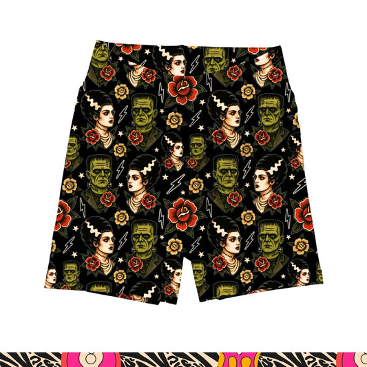 Adult: The Frank + Bride Super Comfy Bamboo Biker Shorts! Trad Tattoo! Thick Waist!