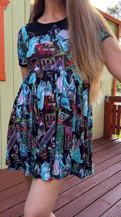 Kids + Adult--Bury me in salem Witchy + Webs Bamboo Twirl! Pattern Split! Bat Collar