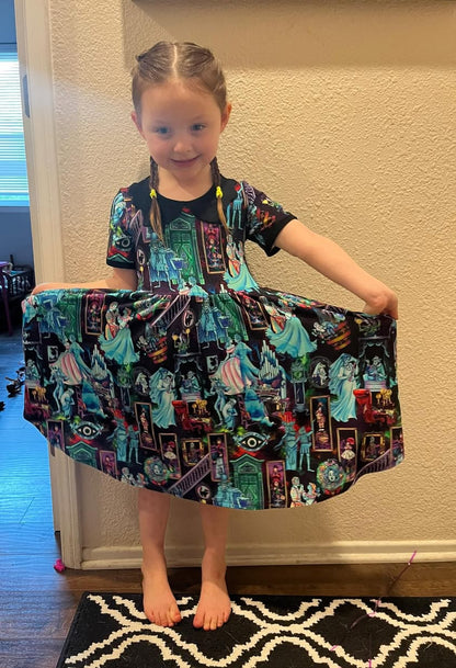 Kids + Adult--Bury me in salem Witchy + Webs Bamboo Twirl! Pattern Split! Bat Collar