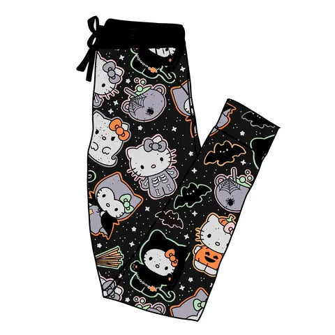 Adult Modern Spooky Kitty and Friends Witchy Halloween BamBOO joggers!
