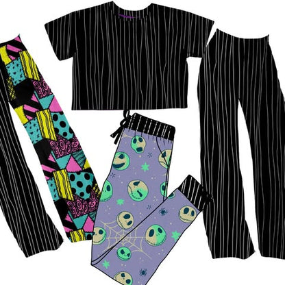 Adult:  Nightmare Jack Goth Ghoul Wide Leg Bamboo Pants! Thin Stripes! Perfect for Halloween Costume or Magic Mouse!
