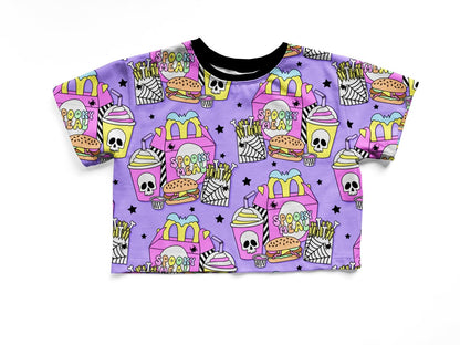 Adult+ Kids-- Spookymeal Retrocore 90s Happy Meal Pastel Ghoul Oversized Boxy Shirt!