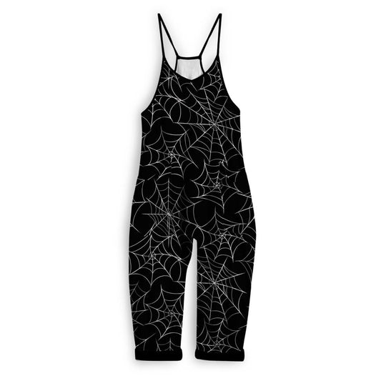 Kids + Adult: Spooky Basics Spider Web Bamboo Overalls! Dopamine Halloween! Webs <3