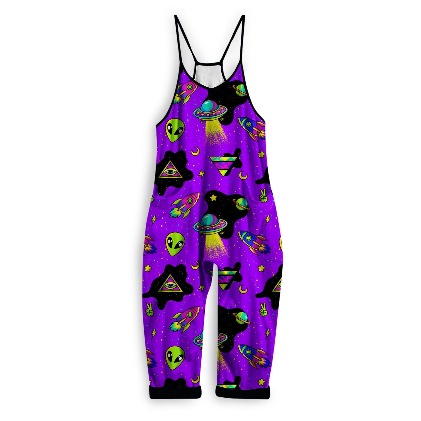 Kids+ Adult : Out of this world Cosmic Mystical Bamboo Overalls! 90s Aliens! Vintage dopamine!