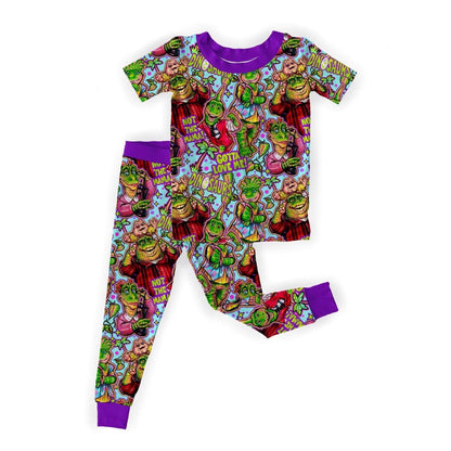 Kids- Not the Mama Two piece Legging + Babydoll shirt Lounge Set!! 90s DINOS! RETROCORE