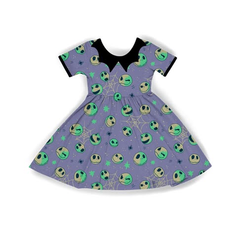 Kids + Adult--Pastel Goth jack Nightmare BamBOO twirl dress! Magical Mouse trip! Bat Collar! Not so Scary
