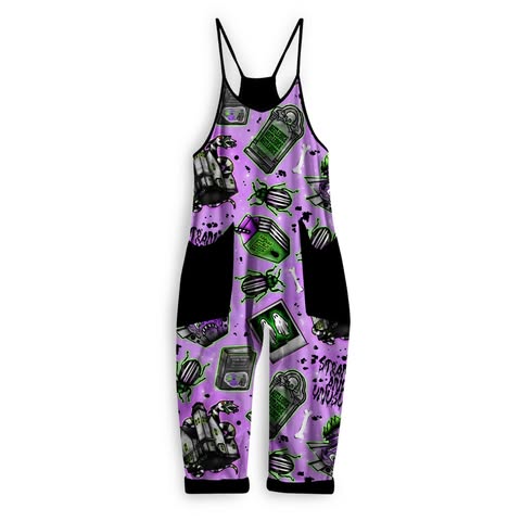 Kids+ Adult : Ghost with the Most Purple BamBOO Overalls! Strange + Unusual! Lydia!