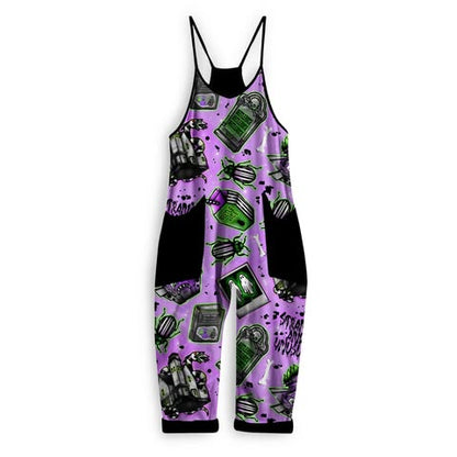 Kids+ Adult : Ghost with the Most Purple BamBOO Overalls! Strange + Unusual! Lydia!