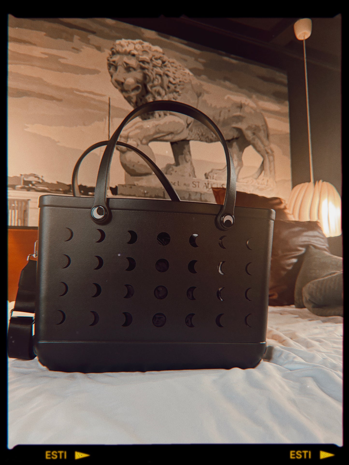 HALLOWEEN! Limited Edition NightSky + Moonphases BLACK Hag Bag! Witchy + Magical!  Crossbody Strap!