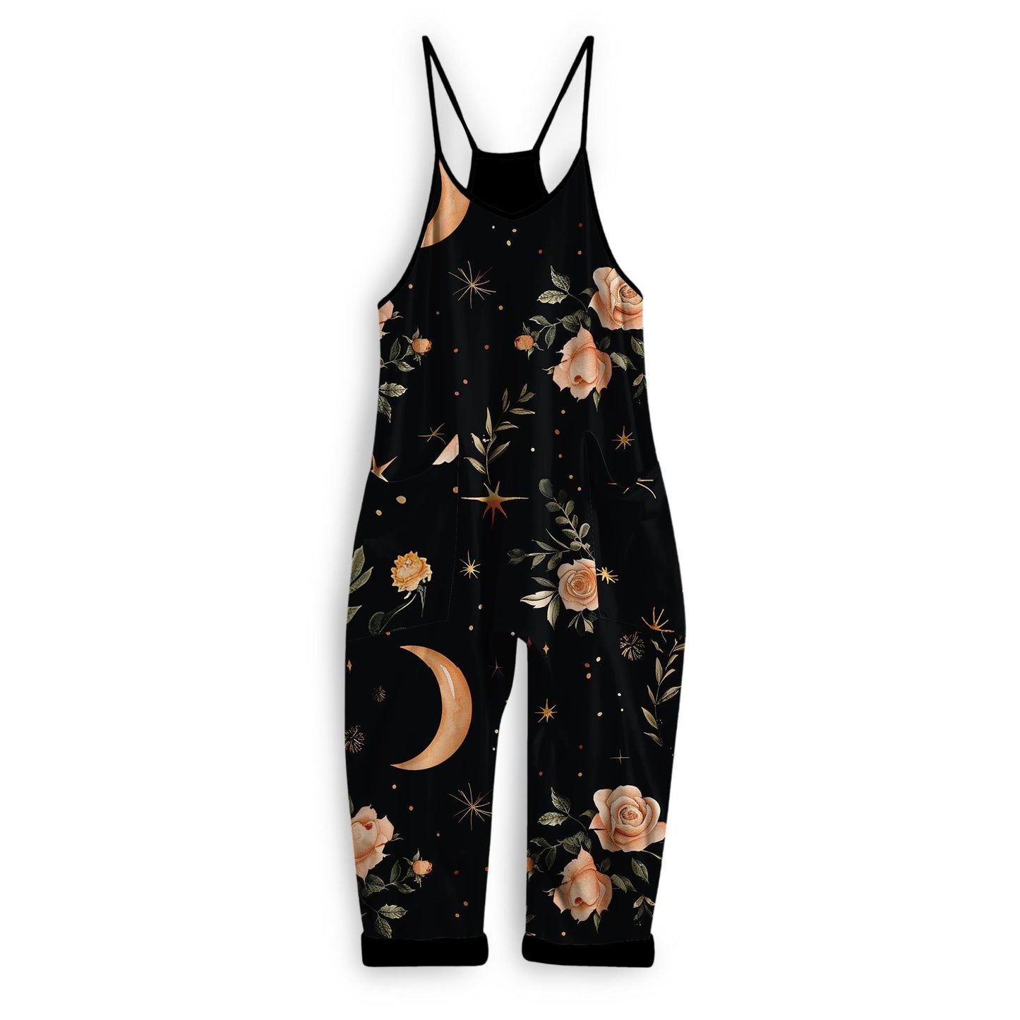 Kids+ Adult : Moody Mystic Floral BamBOO overalls! Magical Roses + Celestial + Floral! Moody Floral