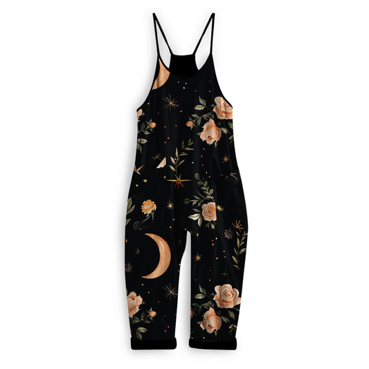 Kids+ Adult : Moody Mystic Floral BamBOO overalls! Magical Roses + Celestial + Floral! Moody Floral