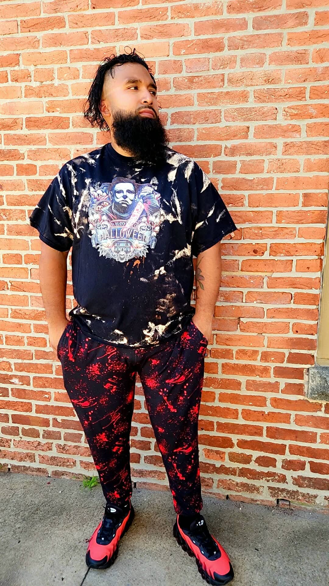 Ready to ship - The Slasher Minimal Spooky Black Blood Splatter Adult joggers! Perfect with all our prints!