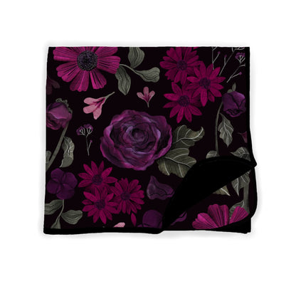 The 1990s Capsule Bamboo Moody Floral Quilted Blanket. Dried Flowers.