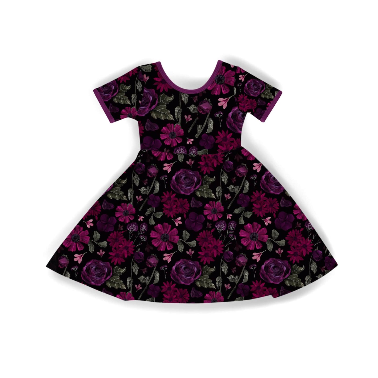 Kids + Adult--1990s Capsule Bamboo Terry Moody Floral Twirl Dress!